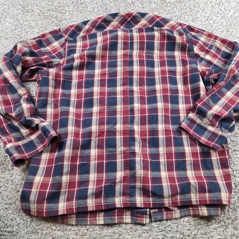 Wrangler ATG Shirt Mens XL Flannel Long Sleeve Plaid Cotton Button Up Patches - Picture 6 of 7